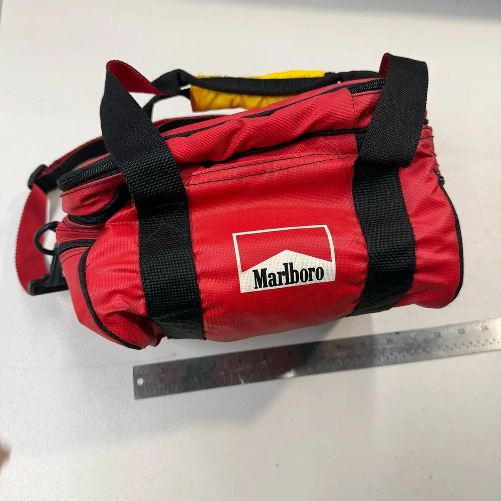 Vintage Marlboro Adventure Team Red Duffel Bag Small‎ Gear Bag 90s Promo